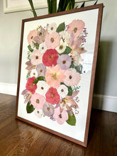 Load image into Gallery viewer, Walnut 16"x20" Rectangular Frame Custom Floral Preservation