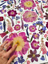 Load image into Gallery viewer, Pressed flower large botanical print - 16" x 20"  Nature's Mosaic - Pink Peony