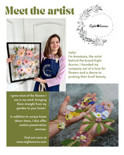 Load image into Gallery viewer, Pressed flower large botanical print - 16" x 20"  Nature's Mosaic - Pink Peony