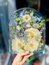 Load image into Gallery viewer, Custom Floral Resin Slabs - Bridal Bouquets, Memorial Flowers, dried flower preservation