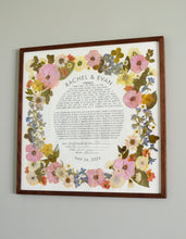 Load image into Gallery viewer, Natural Oak Wooden Square Frame 20" x 20" Custom Floral Preservation