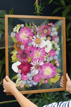 Load image into Gallery viewer, Walnut 16"x20" Rectangular Frame Custom Floral Preservation