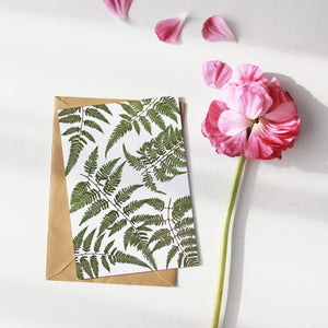 Japanese Fern - Pressed flower collection card