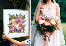 Load image into Gallery viewer, Natural Oak Wooden Square Frame 20" x 20" Custom Floral Preservation