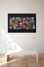 Load image into Gallery viewer, Pressed flower large botanical print - 20" x 30" Fern & Rose Noir Symphony
