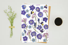 Load image into Gallery viewer, Purple Flower Mix - Pressed flower collection card