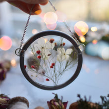 Load image into Gallery viewer, Pressed Flora Glass Ornament - Merry &amp; Bright
