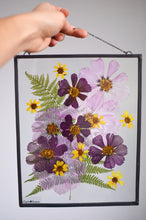 Load image into Gallery viewer, Pressed flower glass frame Wall hanging - You are my Cosmos
