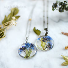 Load image into Gallery viewer, Pressed forget-me-not terrarium necklace 