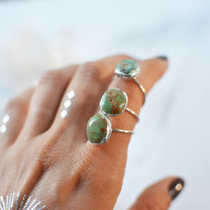 Green Impression Jasper silver ring