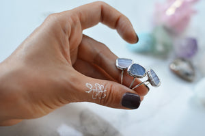 Blue Lace Agate silver ring