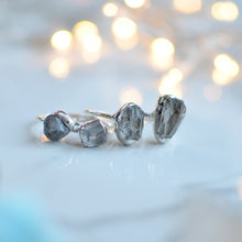 Load image into Gallery viewer, Clear Quartz Raw Rock Crystal silver ring