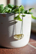 Load image into Gallery viewer, Semi circle brass necklace Queen Anne&#39;s&#39; Lace