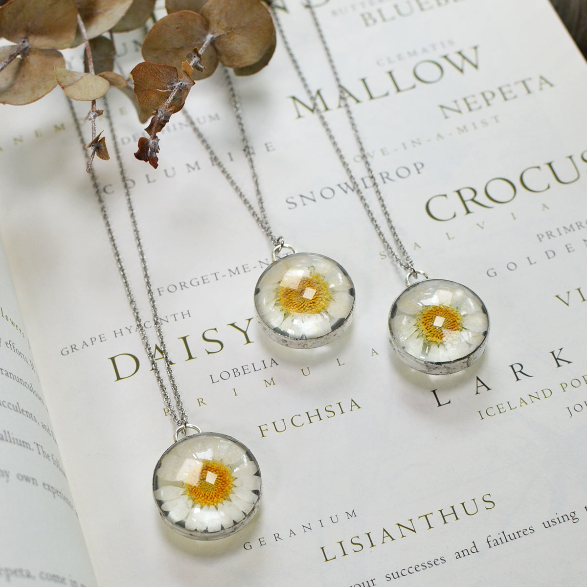 Daisy Flower Locket Necklace