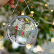 Load image into Gallery viewer, Pressed Flora Glass Ornament - Merry &amp; Bright