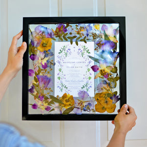 framed wedding flowers
