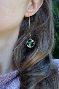 Real Fern Leaf Earrings, brass dangle earrings