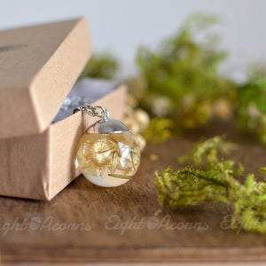 Lily of the valley necklace Mom gift real flower jewelry eco resin jewelry terrarium necklace mothers day gift