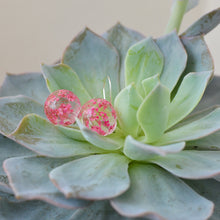 Load image into Gallery viewer, Pink flower dangle earrings