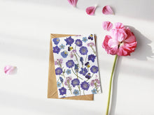 Load image into Gallery viewer, Purple Flower Mix - Pressed flower collection card