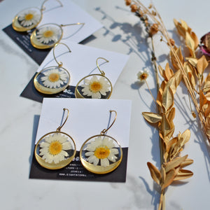 'To be a daisy' brass daisy dangle earrings