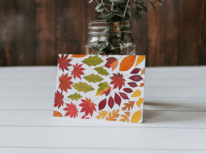 Fall Leaves  - Pressed flower collection card