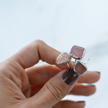 Load image into Gallery viewer, Pink Polished Rose Quartz silver ring