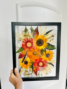 Custom Floral Preservation, Framed Pressed Flowers, Wedding Flowers Keepsake