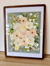 Load image into Gallery viewer, 18"x24" Rectangular Frame Custom Floral Preservation - Matted Blue/Grey Background