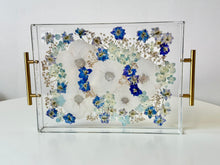 Load image into Gallery viewer, Custom Floral Charcuterie Board / Coffee Table Tray with Preserved Flowers