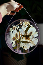 Load image into Gallery viewer, 10" Round Metal Frame, Custom Floral Preservation, Framed Pressed Flowers