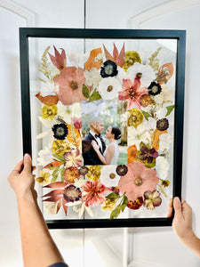 Black 16"x20" Rectangular Frame Custom Floral Preservation