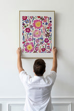 Load image into Gallery viewer, Pressed flower large botanical print - 16&quot; x 20&quot;  Nature&#39;s Mosaic - June garden