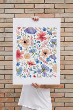 Load image into Gallery viewer, Pressed flower large botanical print - 16&quot; x 20&quot;  Nature&#39;s Mosaic - Summer Cottage