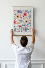 Load image into Gallery viewer, Pressed flower large botanical print - 16&quot; x 20&quot;  Nature&#39;s Mosaic - Summer Cottage