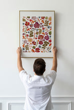 Load image into Gallery viewer, Pressed flower large botanical print - 16&quot; x 20&quot;  Nature&#39;s Mosaic - Harvest Blooms