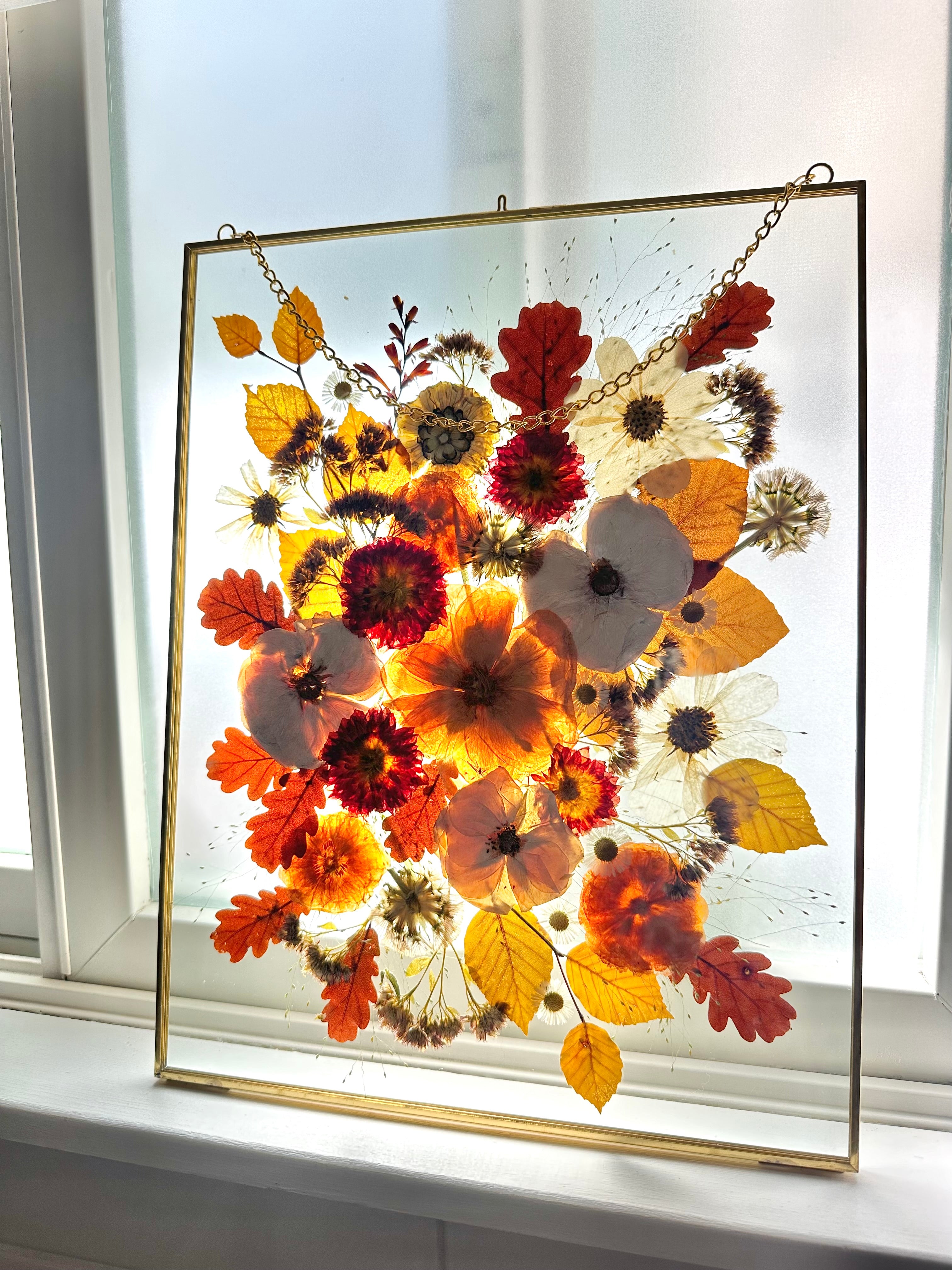 Golden 11"x14" Rectangular Frame Custom Floral Preservation