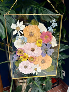 Golden 11"x14" Rectangular Frame Custom Floral Preservation