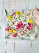 Load image into Gallery viewer, Custom Floral Resin Slabs - Bridal Bouquets, Memorial Flowers, dried flower preservation