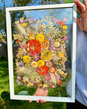 Load image into Gallery viewer, White 18"x24" Rectangular Frame Custom Floral Preservation