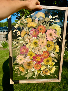 Light Walnut 16"x20" Rectangular Frame Custom Floral Preservation