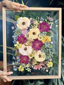 Light Oak 16"x20" Rectangular Frame Custom Floral Preservation