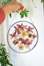 Load image into Gallery viewer, 10" Round Metal Frame, Custom Floral Preservation, Framed Pressed Flowers