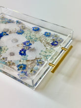 Load image into Gallery viewer, Custom Floral Charcuterie Board / Coffee Table Tray with Preserved Flowers