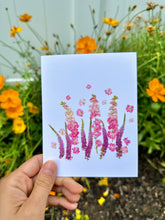 Load image into Gallery viewer, Pink Larkspur Veronica  - Pressed flower collection greeting card