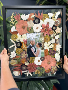 Black 16"x20" Rectangular Frame Custom Floral Preservation