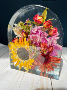 Custom Floral Resin Slabs - Bridal Bouquets, Memorial Flowers, dried flower preservation