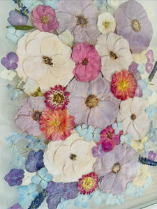White 16"x20" Rectangular Frame Custom Floral Preservation