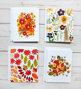 Autumn Allure Greeting Card Set - 8 cards