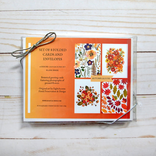 Autumn Allure Greeting Card Set - 8 cards